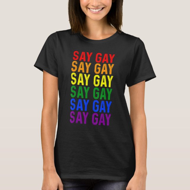 Say Gay We Say Gay Florida Lgbt Pride Flag T-Shirt (Front)
