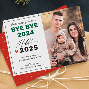 Say Goodbye to 2025 Welcome 2026 Modern Photo Holiday Card