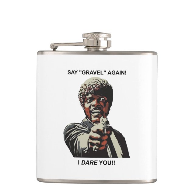 Say Gravel Again I Dare You Cycling Hip Flask (Front)