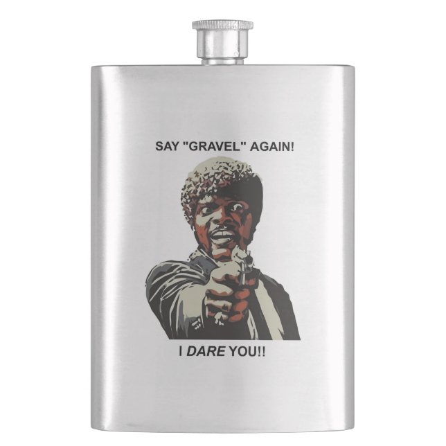 Say Gravel Again I Dare You Cycling Hip Flask (Front)