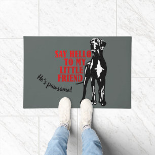 Say hello Great Dane curved Doormat