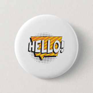 Say "HELLO" in retro pop art style 6 Cm Round Badge