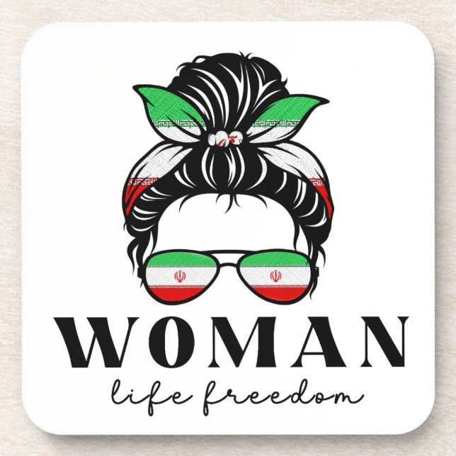 Say Her Name Masha Amini Women Life Freedom Suppor Coaster (Front)