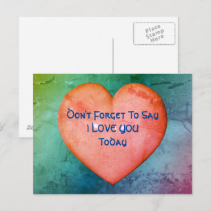 Say I Love You Pink Heart Postcard