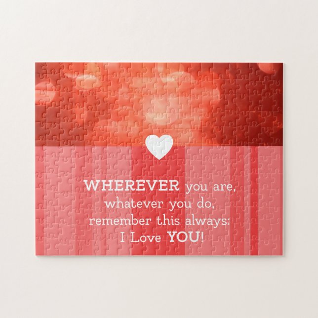 Say I love you to someone special! Red Love Quote Jigsaw Puzzle (Horizontal)