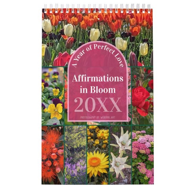 Say It Daily Affirmations in Bloom 12-months Calendar (Cover)
