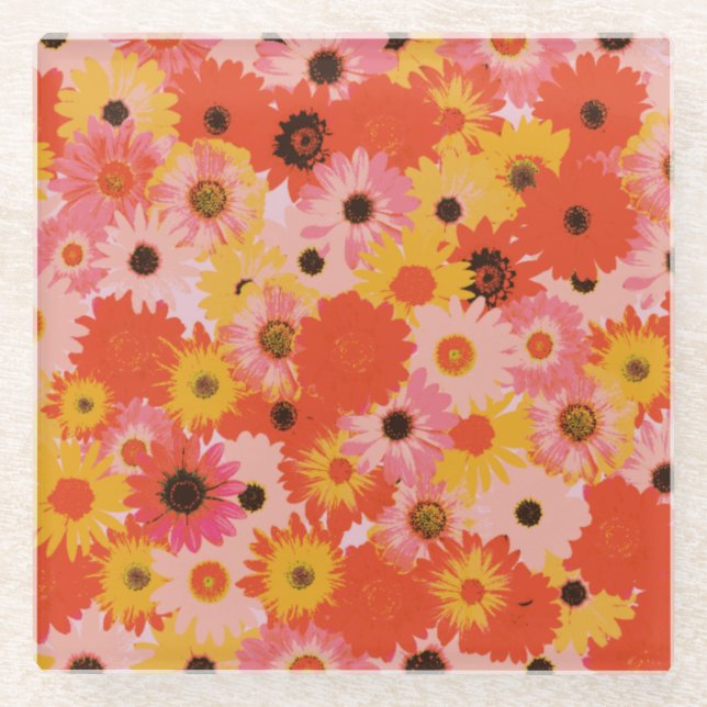 "Say It Flowers" Glass Coaster  (Front)