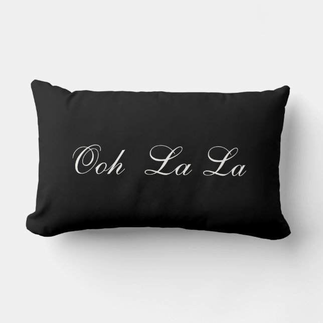 Say it in French!  Ooh La La & Je t'aime Lumbar Cushion (Front)