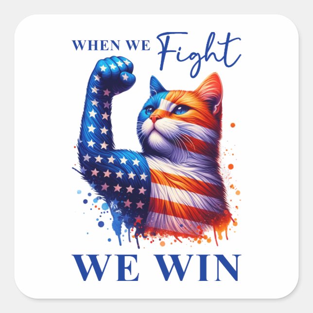 Say it to my Face Cat Lady Kamala  USA  Square Sticker (Front)