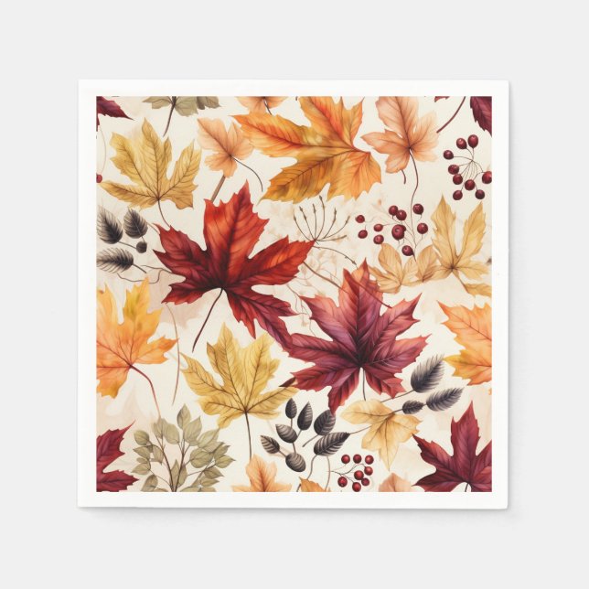 Say it with fall leaves 3 - napkin (Front)