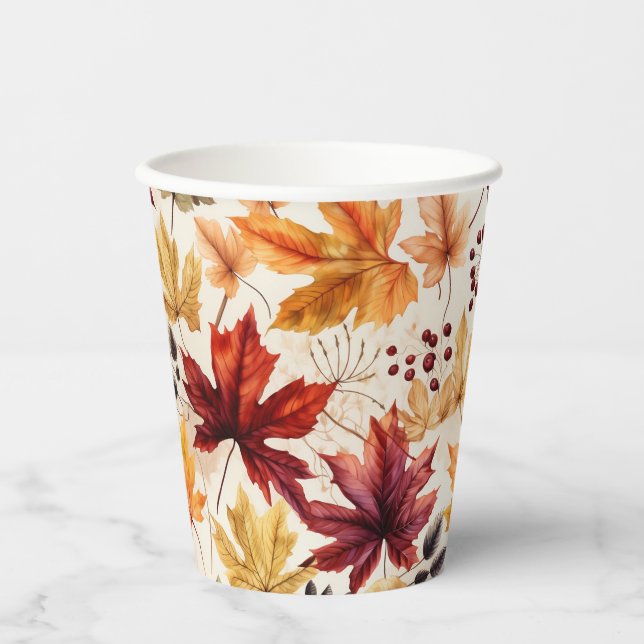 Say it with fall leaves 3 - Paper cup (Front)