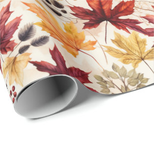 Say it with fall leaves 3 - wrapping paper