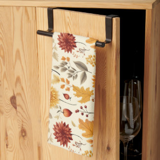 Say it with fall leaves - tea towel