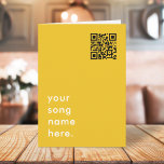 Say it with Music | Yellow QR Code Streamable Song Card<br><div class="desc">Where words fail, music speaks! Say it with music with our streamable song greeting card. The card features modern typography in a contemporary minimal style with a stylish mustard yellow colour background. Upload the QR code for your favourite song, so that your music is streamed instantly when scanned by your...</div>