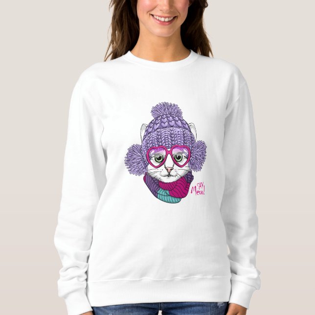 Say Meow t-shirt Sweatshirt (Front)