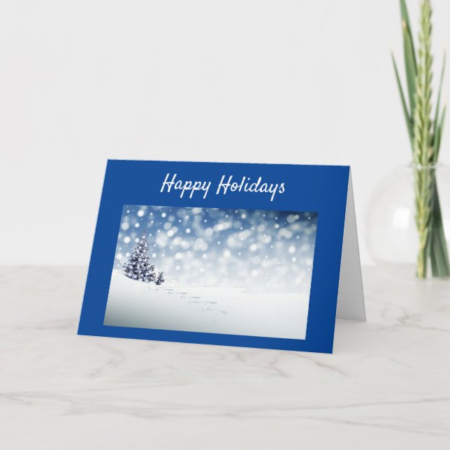SAY *MERRY CHRISTMAS & HAPPY NEW YEAR* WITH SNOW H HOLIDAY CARD (Front)