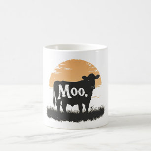 Say Moo — Cute Cow Silhouette Coffee Mug