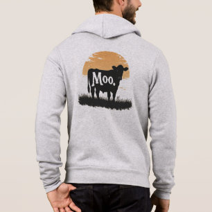 Say Moo — Cute Cow Silhouette Hoodie