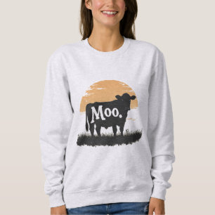 Say Moo — Cute Cow Silhouette Sweatshirt