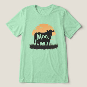 Say Moo — Cute Cow Silhouette Tri-Blend Shirt