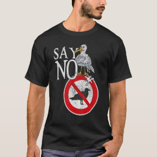 Say No Scary  Grumpy Seagull Statement T-Shirt