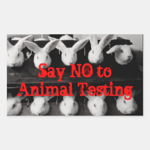 Say No to Animal Testing Bunnies Sticker Set