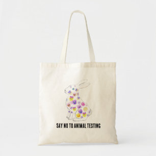 Say no to Animal testing Rabbit Tote Bag