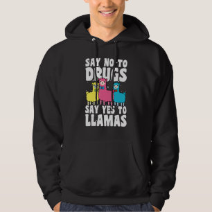 Say No To Drugs Say Yes To Llamas Red Ribbon Week Hoodie
