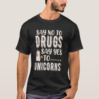 Say No To Drugs Say Yes To Unicorns Red Ribbon Wee T-Shirt