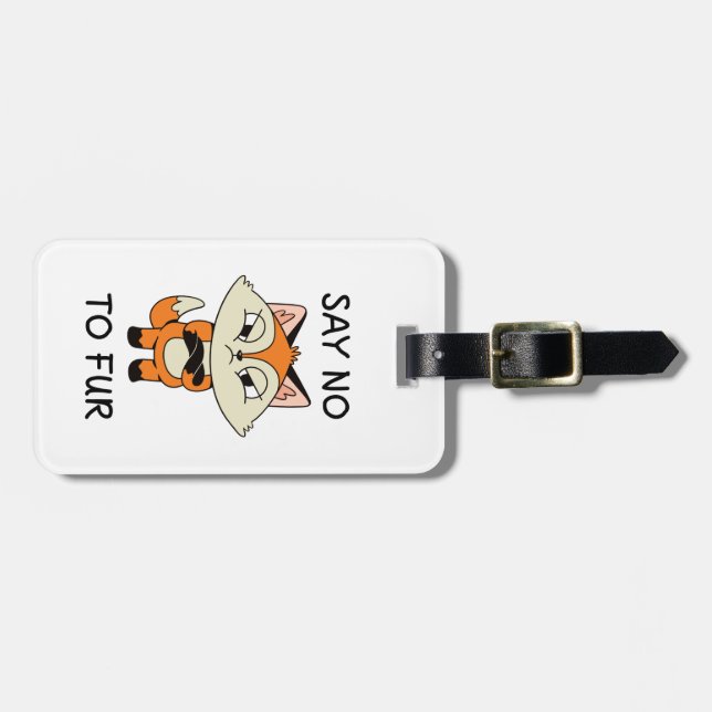 Say no to Fur - Sad Fox Luggage Tag (Front Horizontal)