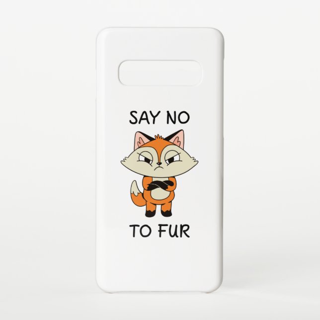 Say no to Fur - Sad Fox Samsung Galaxy Case (Back)