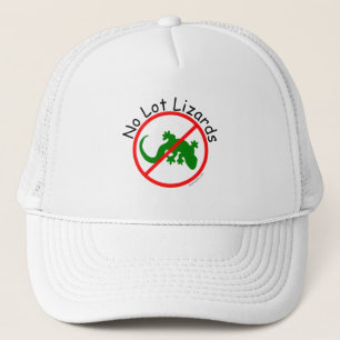 Say No to Lot Lizards on White Truckers Hat