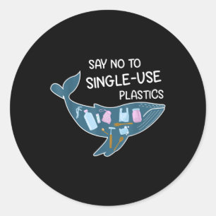 Say No To Plastic Environmental Protection Nature Classic Round Sticker