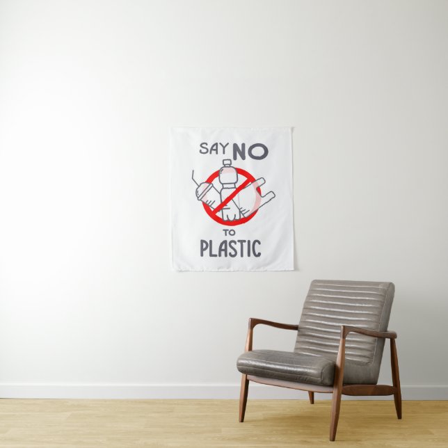 Say No To Plastic Tapestry (In Situ)