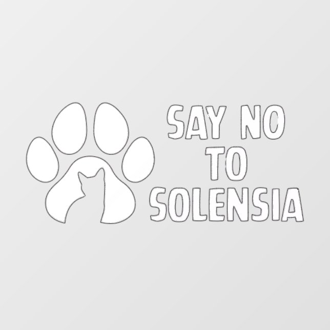 Say No To S in white Window Cling (Sheet)