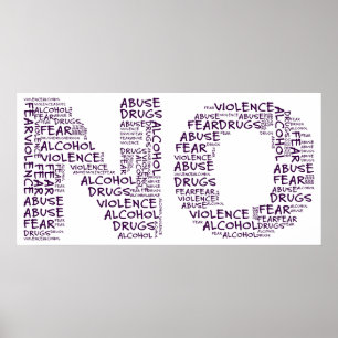 Say No to Violence, Abuse, Drugs, Alcohol, & Fear Poster