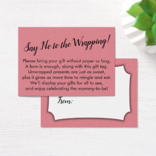 Say No to Wrapping Baby Shower Strawberry Card