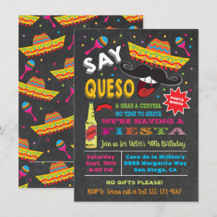 Say Queso Mexican Fiesta Party Invitation