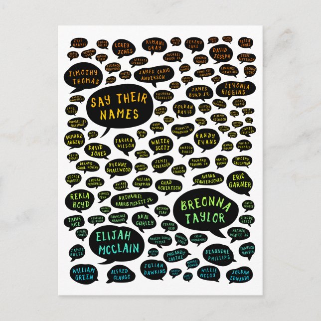 say their names rainbow postcard (Front)