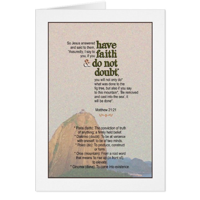 Say to the Mountain - Matthew 21:21 (Front)