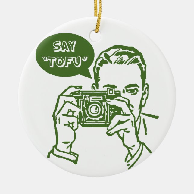 Say Tofu Ceramic Tree Decoration (Front)