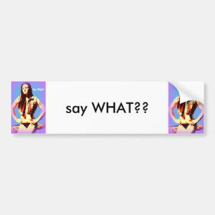 say what bikini girl bumper sticker