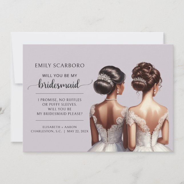 Say Yes African American Bridesmaid Proposal Invitation (Front)