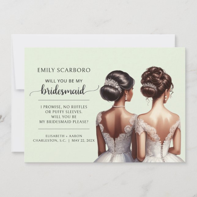 Say Yes African American Bridesmaid Proposal Invitation (Front)