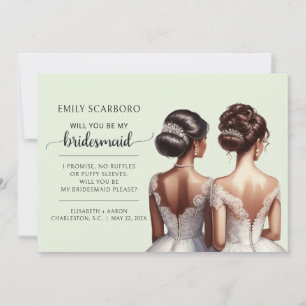 Say Yes African American Bridesmaid Proposal Invitation