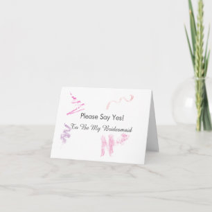 Say Yes to Be My Bridesmaid Proposal Lipstick Note Card