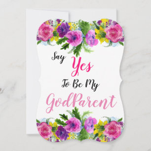 Say Yes to Being My Godparent Proposal Floral Announcement