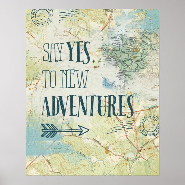 Say Yes to New Adventures Quote Poster (Front)