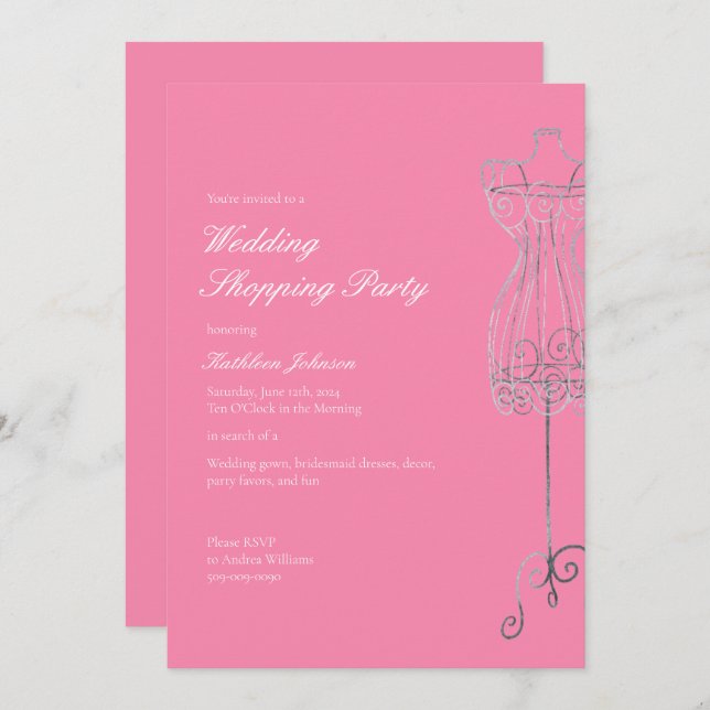 Say Yes to the Dress Bridesmaid Shopping Party Invitation (Front/Back)