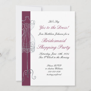 Say Yes to the Dress Bridesmaid Shopping Party Invitation